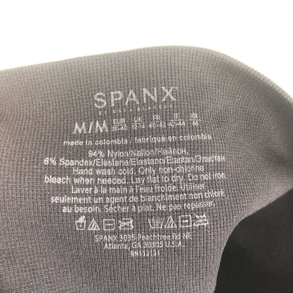 SPANX Look at Me Now Leggings Seamless Stretch Pant Navy Blue Black M Women Pant - Picture 5 of 5